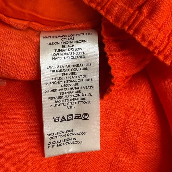 Anthropologie The Somerset Pull On Wide Leg Pants Linen Red / Orange Size M NWT - Picture 7 of 8